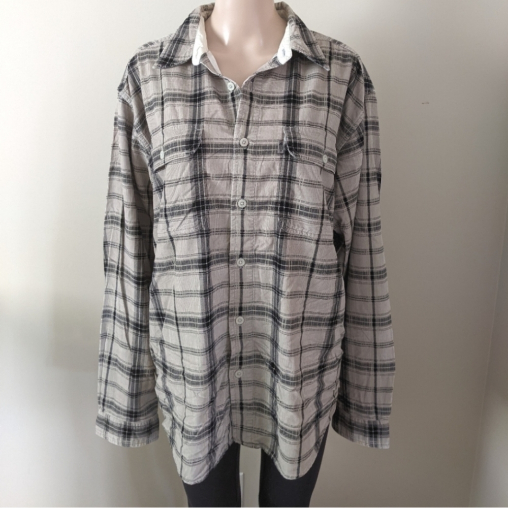 North Face A5 corduroy plaid flannel shirt, men's large